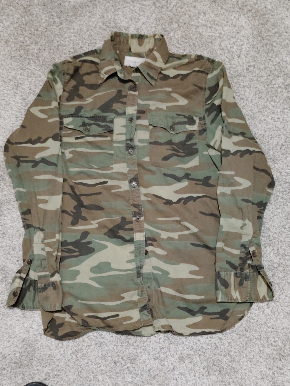 Denim & Supply Ralph Lauren Women's Camouflage Button-Down Shirt - Green/Brown